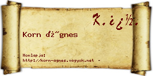 Korn Ágnes névjegykártya