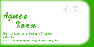 agnes korn business card